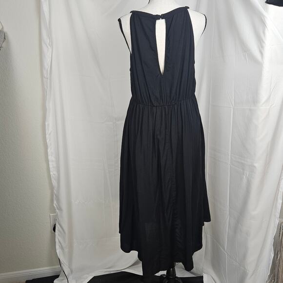Torrid Halter Dress Sz 0 Large Black Midi Sleeveless Keyhole Pockets Minimalist - Picture 5 of 11